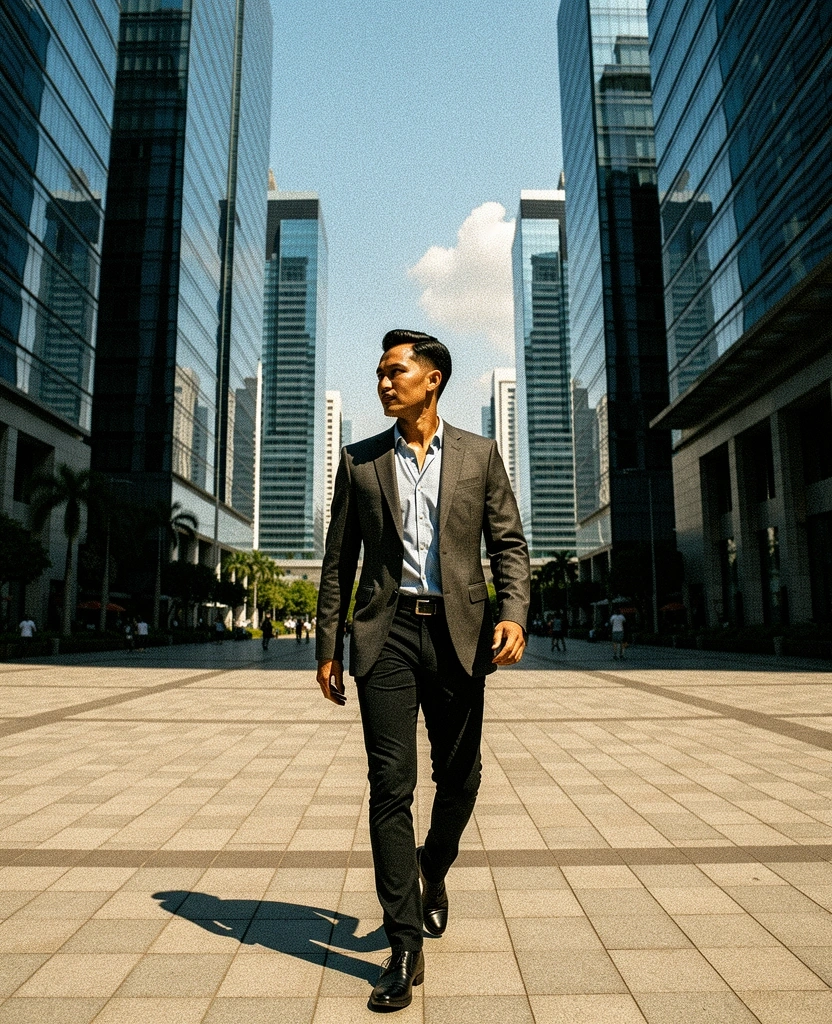 Professional professional walking in Jakarta CBD
